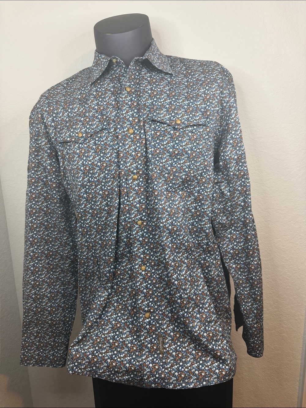Wrangler Retro Premium 2X Western Shirt Floral Pearl Snap Long Sleeve Cowboy